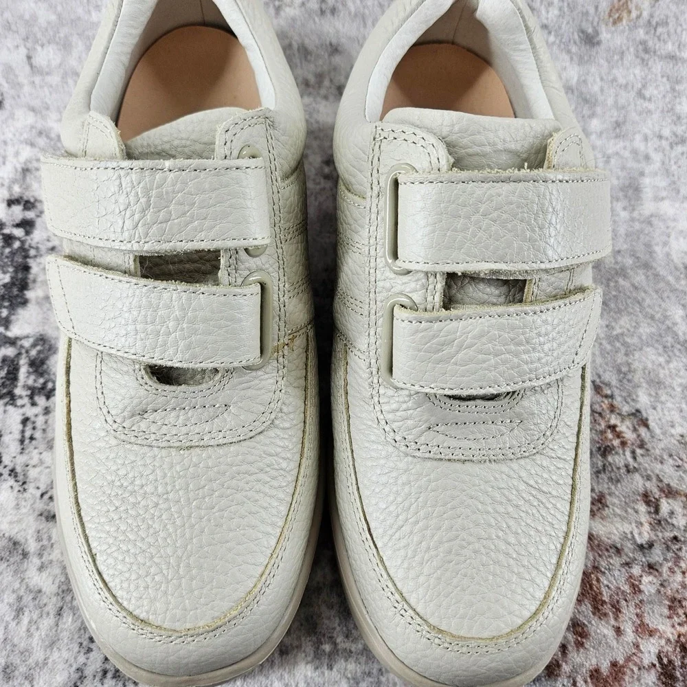Dr Comfort Collette Orthopedic Shoes Women 7.5 Wide Beige  Leather Hook and Loop